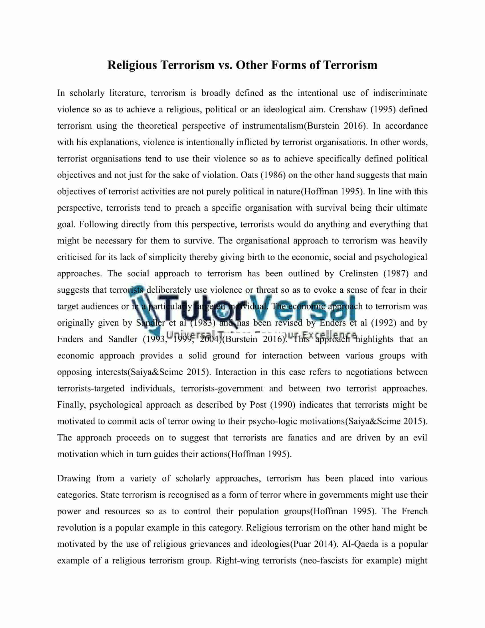 essay assignment sample