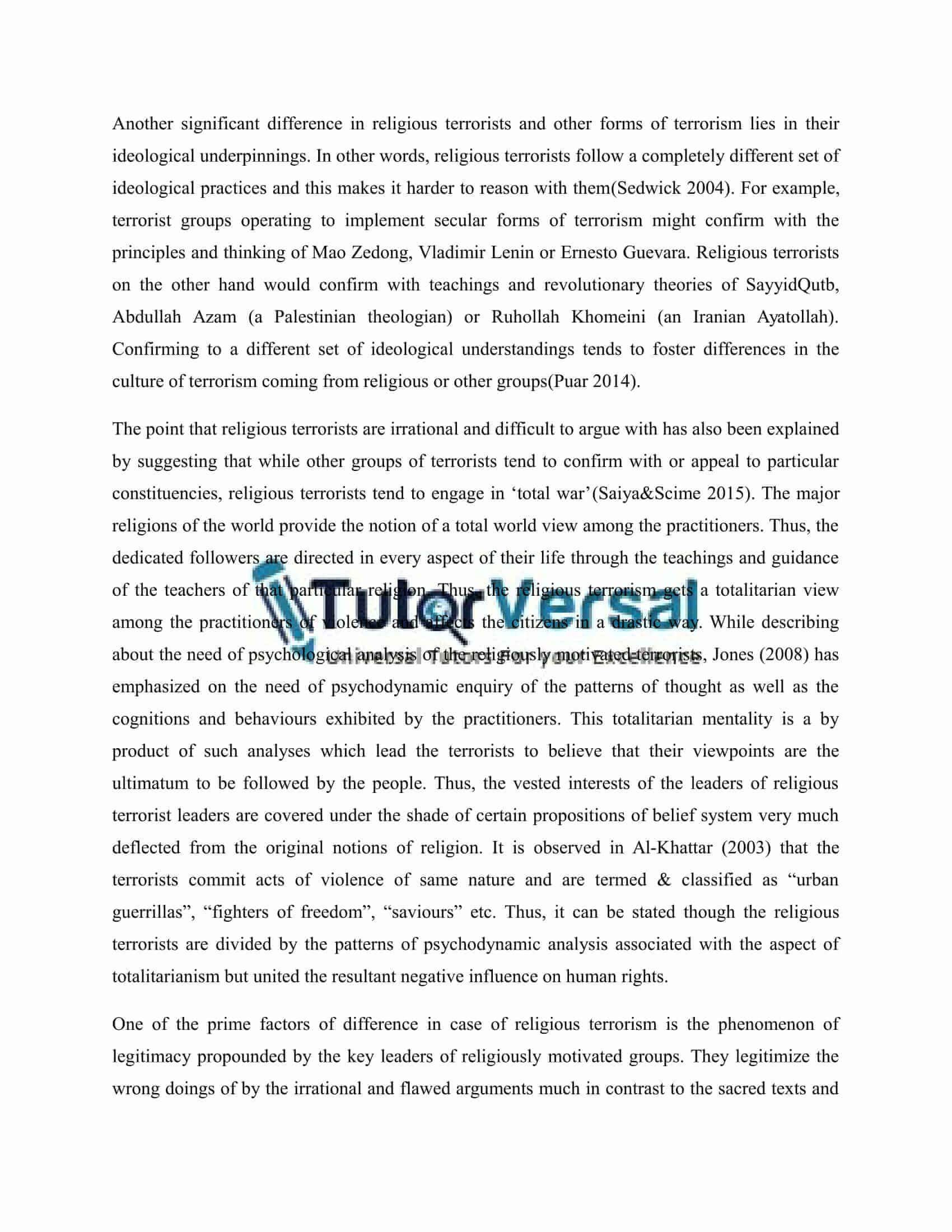 essay assignment sample
